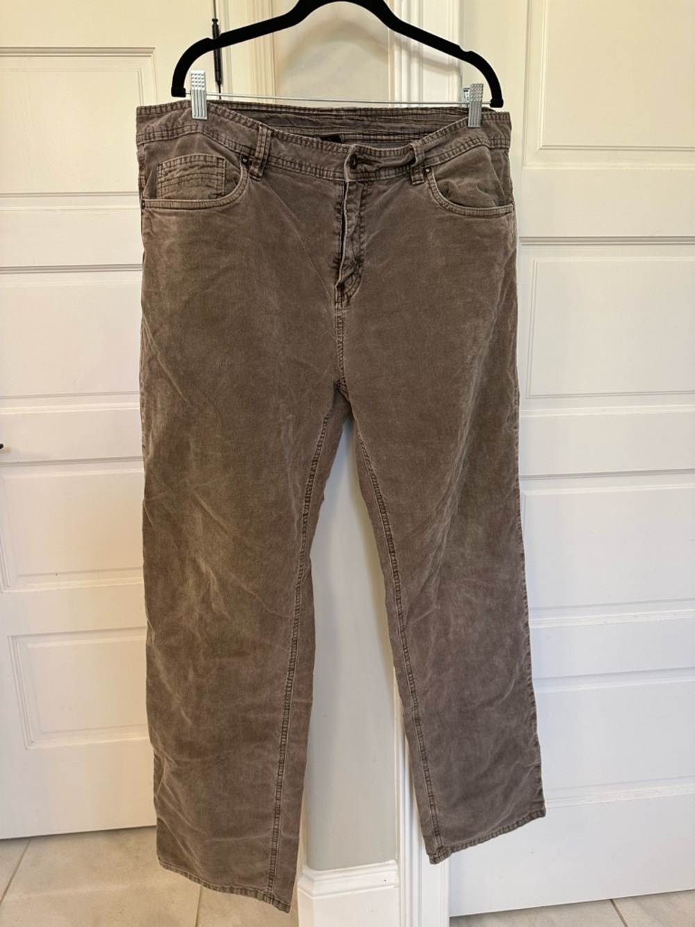 Prana Corduroy Pants Mens 38x32 Slim Fit Straight Leg Casual Brown Hiking Gorp